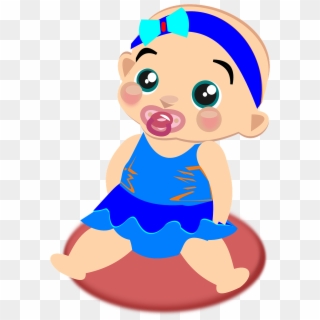 Baby Girl Infant Cute Pacifier Png Image - Anak Bayi Perempuan Animasi, Transparent Png