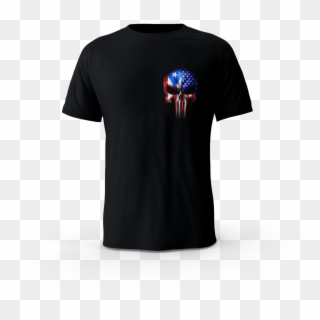 The Punisher American Puerto Rico Flag T-shirt Military - Áo Mu Màu Đỏ, HD Png Download