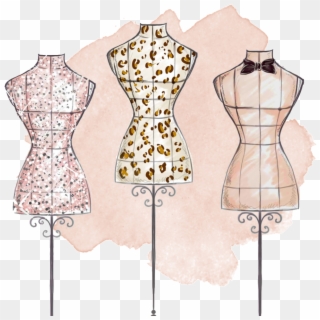 Hand Painted Three Tailored Dresses Png Transparent - Hand Drawn Fashion Illustration, Png Download