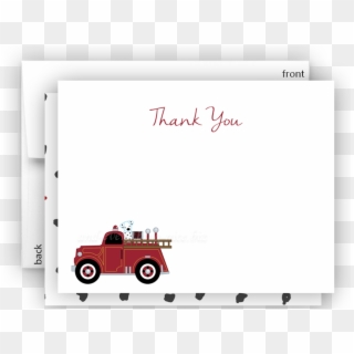 Firetruck B Thank You Cards Note Card Stationery • - Jeep, HD Png Download