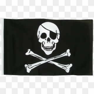 Jolly Roger, Flag, Skull And Crossbones, Black, Skull - Skull And Bones Pirate Flag, HD Png Download
