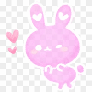 Rabbit Bunny Cute Love Heart Watercolor Handpainted - Heart, HD Png Download