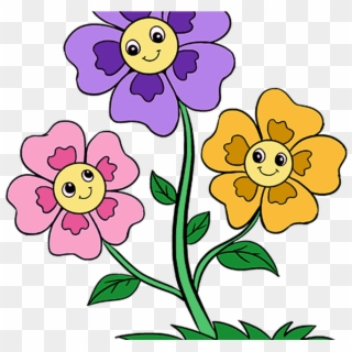 Drawing Cartoon Flowers Picture Easy Ways To Draw A - Flowers Cartoon  Images Png, Transparent Png - 1368x855(#2825891) - PngFind