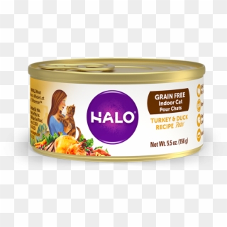 Halo Grain Free Indoor Cat Turkey & Duck Pate Canned - Halo Canned Cat Food, HD Png Download