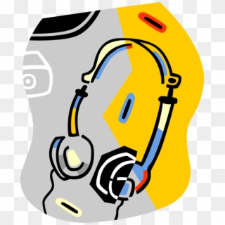 Vector Illustration Of Listening Device Headphones, HD Png Download