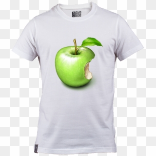 Bitten Green Apple - Plain T Shirt Png, Transparent Png