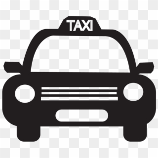 Taxi Icon Auto Automobile - Taxi Clipart Black And White, HD Png Download