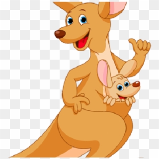 Kangaroo With Baby Cartoon, HD Png Download