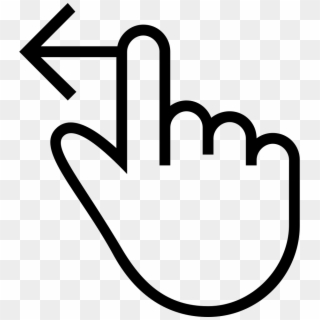 One Finger Swipe Left Gesture Outlined Hand Symbol - Курсор Пнг, HD Png Download