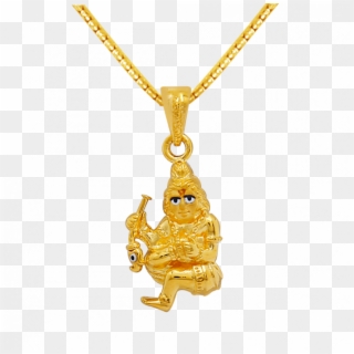 Buy Cute Little Krishna With Golden Floot Enameled - Men Gold Pendant Ganpati, HD Png Download