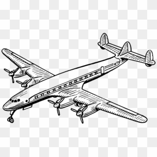 Aeroplane Aircraft Airplane Png Image - Aeroplane Image In Black And White, Transparent Png