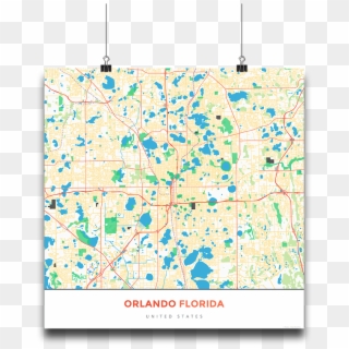 Premium Map Poster Of Orlando Florida - Map, HD Png Download