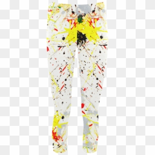 Yellow & Black Paint Splatter Capri Legging By - Pajamas, HD Png Download