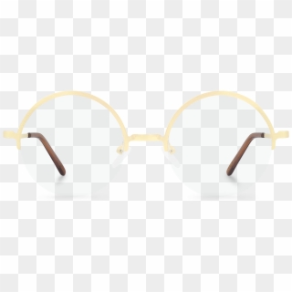 Front View Of John Round Glasses Made From Gold Metal - Fork And Spoon, HD Png Download