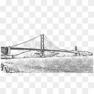 Golden Gate Bridge San Francisco Png Image - Golden Gate Bridge Clipart Black And White, Transparent Png
