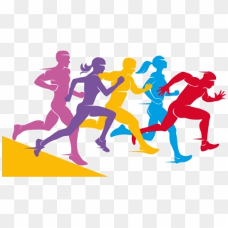 Jpg Freeuse Group Of Runners Clipart - Running People Vector, HD Png Download