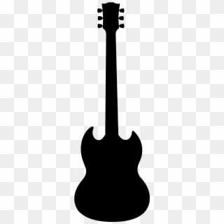 Silhouette Of Gibson Guitar - Black Guitar Clipart, HD Png Download