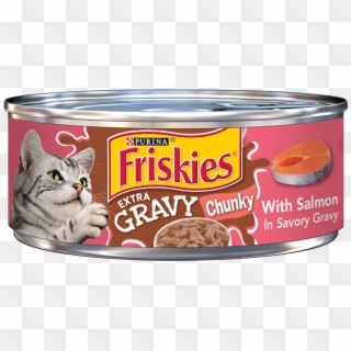 Friskies Extra Gravy Chunky Salmon In Savory Gravy - Friskies Wet Cat Food Extra Gravy, HD Png Download