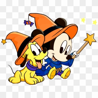 Baby Mickey And Pluto Halloween Wallpaper Clipart Png - Baby Mickey Mouse Halloween, Transparent Png