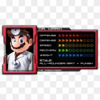Dr - Mario - Mario Stats Smash Bros, HD Png Download