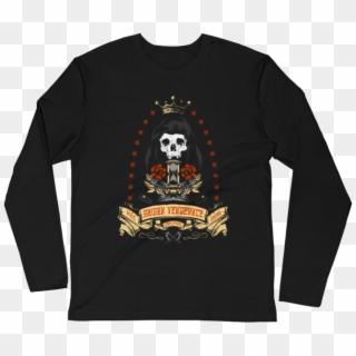 Santa Muerte Men's Long Sleeve Fitted Crew - Long-sleeved T-shirt, HD Png Download