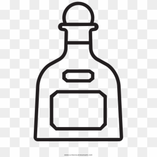 Tequila Bottle Coloring Page - Tequila Clipart Black And White, HD Png Download