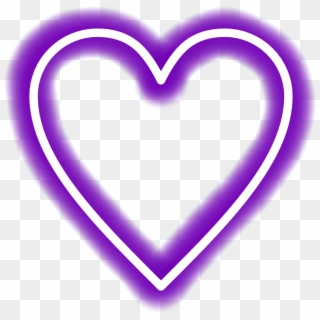 Neon Transparent Purple Heart - Neon Purple Heart, HD Png Download