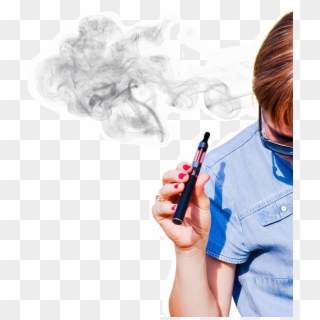 Woman Smoking An E-cigarette - Electronic Cigarette, HD Png Download