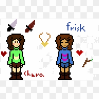 Chara And Frisk Sprites - Sprites Chara, HD Png Download