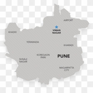 Pune City Outline Map, HD Png Download