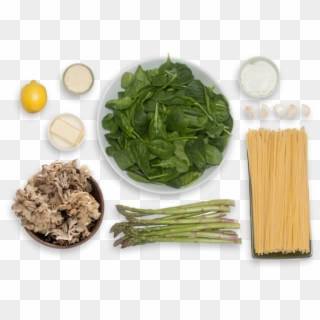 Creamy Pasta Primavera With Sautéed Asparagus & Crispy - Spinach, HD Png Download