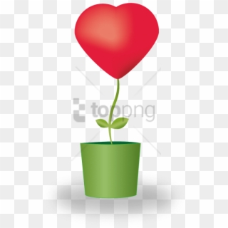 Free Png Heart Flower Potted Plants Love Mother's Day - Vaso Com Coração Png, Transparent Png