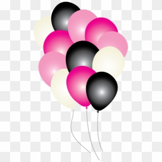 Pink And Black Balloons Png - Pink And Black Party Balloons, Transparent Png