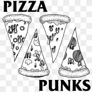 Pizza Drawing Pop Punk - Pizza Flag Black Flag, HD Png Download