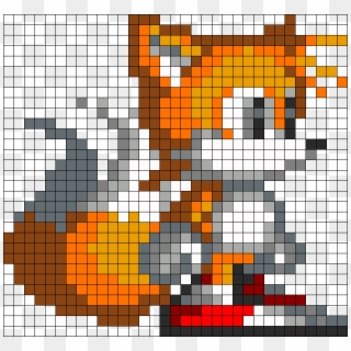 Classic Sonic Perler Bead Pattern - Tails Sonic 2 Pixel, HD Png Download