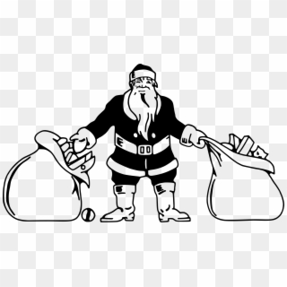 This Free Icons Png Design Of Santa With Toys - Christmas Images Santa Black And White, Transparent Png
