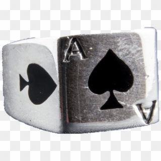 Ace Of Spades Playing Card Ring - Silver, HD Png Download
