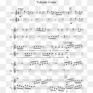 Volcanic Crater Sheet Music For Flute, Piccolo Download - チャルダッシュ テナー サックス 譜面, HD Png Download