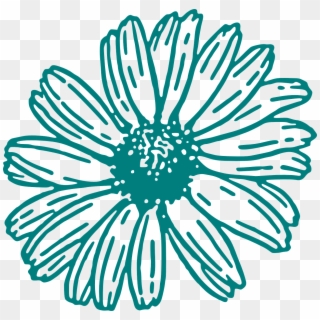 Daisy Flower Outline Floral Png Image - Daisy Png Black And White, Transparent Png