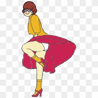 Velma Dinkley's Skirt-blowing Pose By Darthraner83 - Skirt Blowing Up Cartoon, HD Png Download