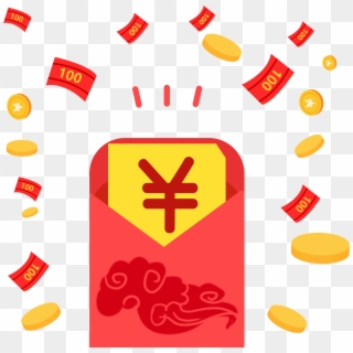 New Year Red Envelope Decoration Floating Png And Vector, Transparent Png