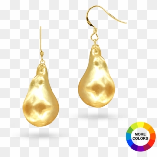 Polynesia Collection 20mm Giant Baroque Pearl Earrings - Gold Baroque Pearl Earrings, HD Png Download