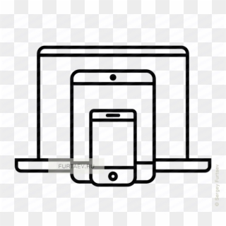 Jpg Black And White Mobile Devices Icon Of Phone Tablet - Phone Laptop Tablet Icon, HD Png Download