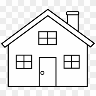 Png House Black And White - House Outline Clip Art, Transparent Png