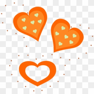 Valentine Orange Hearts Png, Transparent Png