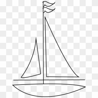 555 X 648 4 - Cartoon Sailboat Black And White, HD Png Download