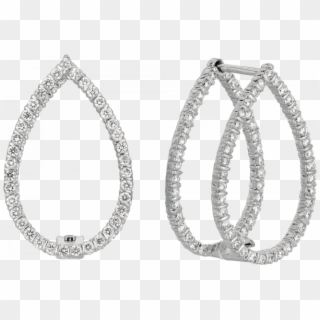 18kt White Gold Minilok Miroir Diamond Pear Shape Earrings - Earrings, HD Png Download