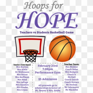 Hoops For Hope Basketball Game Fundraiser - Basketball Fundraiser Ad, HD Png Download