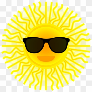 Sun Cartoon Pictures With Sunglasses - Sun Wearing Sunglasses Png, Transparent Png