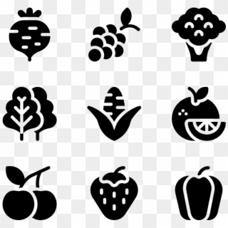Fruits And Vegetables - Drawing Vector, HD Png Download